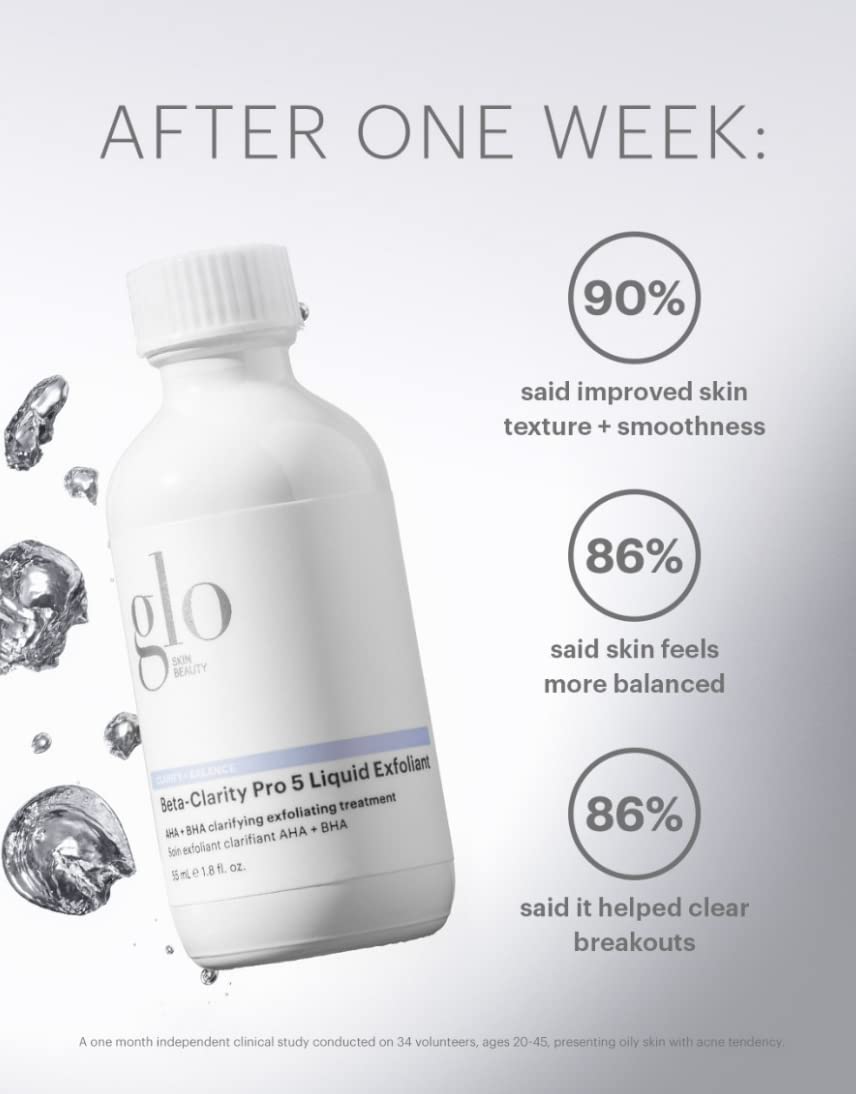 Glo Skin Beauty Beta-Clarity Pro 5 Liquid Exfoliant, 1.8 Fl Oz - AHA + BHA Clarifying and Balancing Exfoliant Treatment