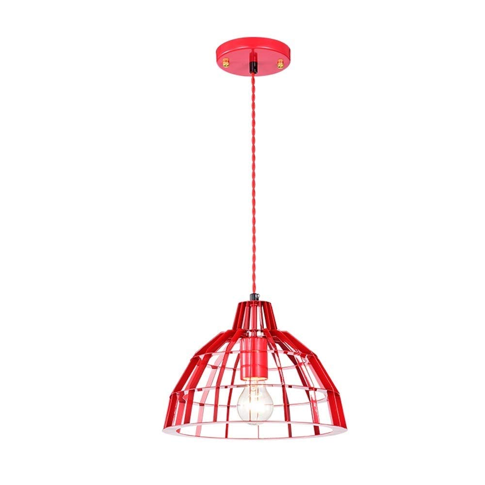 Lampe de restaurant suspendu rouge en métal rétro américain pour déco de bar