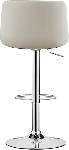 Miniatura 7 de MINCETA Taburetes de bar, moderno taburete giratorio tapizado con respaldo para altura de bar y mostrador, altura ajustable de 24 a 34 pulgadas,