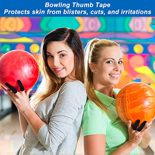 Fanwooowcy Bowling Tape - 60 Pieces Protective Thumb Grip For Better Performance, Pre Cut Flexible Bowlers Ball Finger Tape, Exercise Accessories Men Women Kids (Black) 2.76 X 1 Inch #TOP1