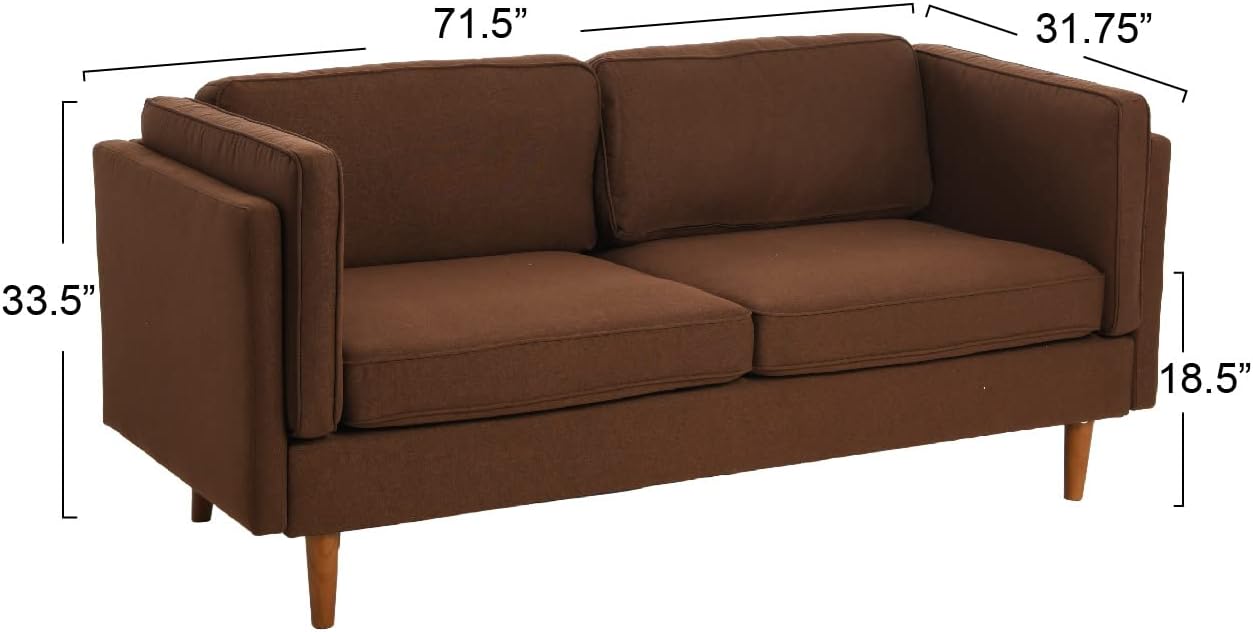 Creative Co-Op Atley High Sided Sofas, Vintage Brown