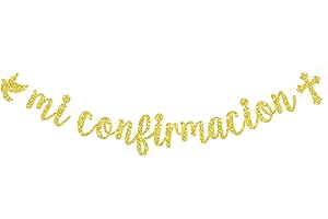 Gold Glitter Mi Confirmación Banner - Holy Confirmation Decorations