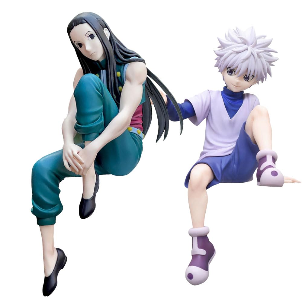 Jilijia Killua Zaoldyeck Sitting Figure Figure Hisoka Figure/Kurapika/Illumi Zaoldyck Figure Car Desk Ornaments Collections