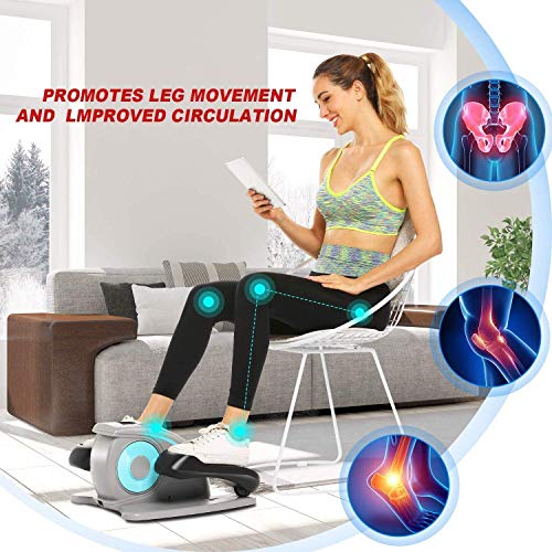 ANCHEER Under Desk Elliptical, Indoor Mini Pedal Exerciser, Electric Under Desk Elliptical Machine Trainer with Built in Display Monitor Quiet