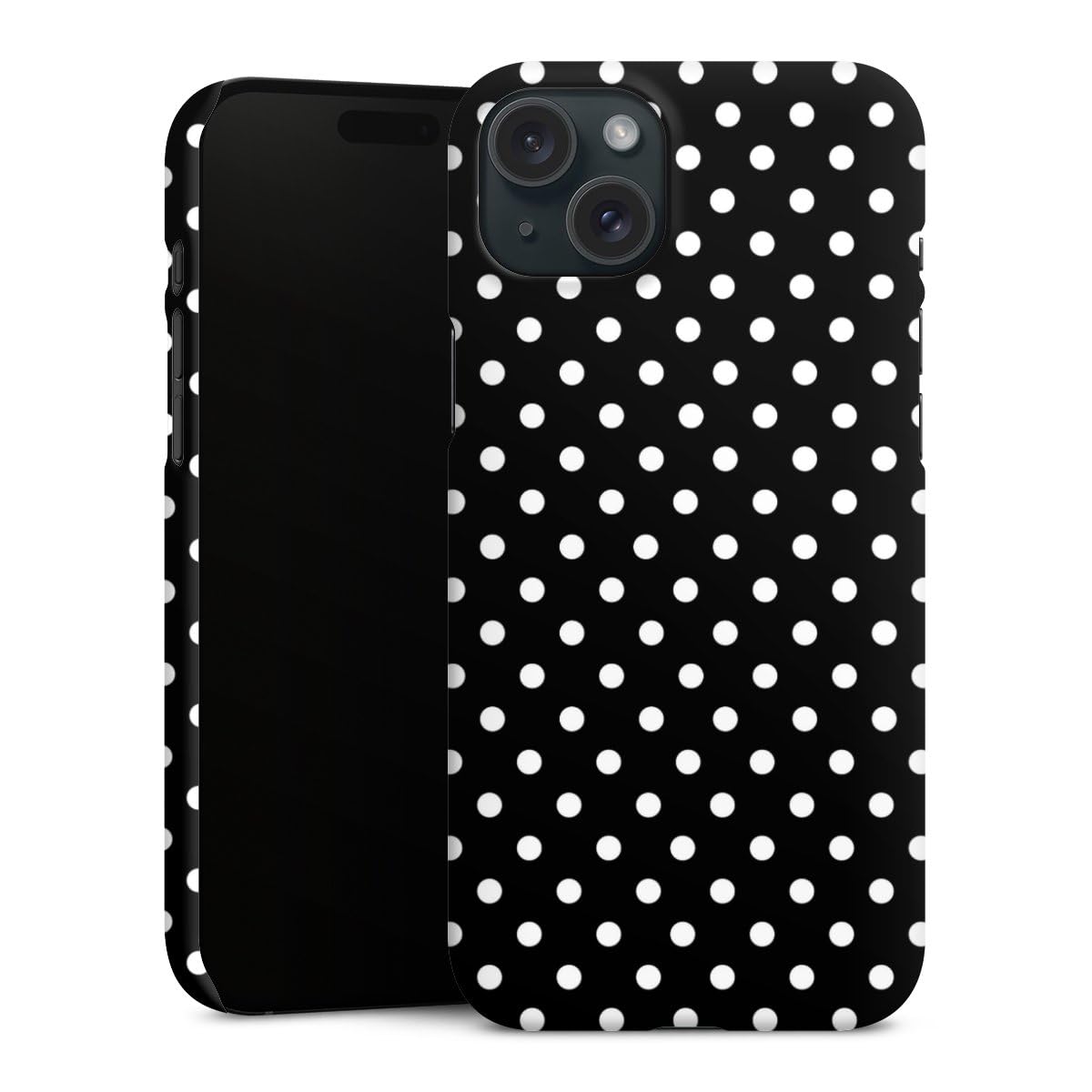 Coque iPhone 15 Plus DeinDesign étui rigide premium à pois vintage - 2