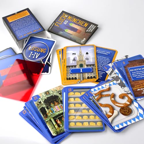 Flucht aus München: Das spannende Escape-Room-Kartenspiel. Tolles Geschenk für Fans von Escape Room, Rätsel, Krimi, True Crime. Zum Geburtstag, Weihnachten, Spieleabend. Ab 12 Jahren