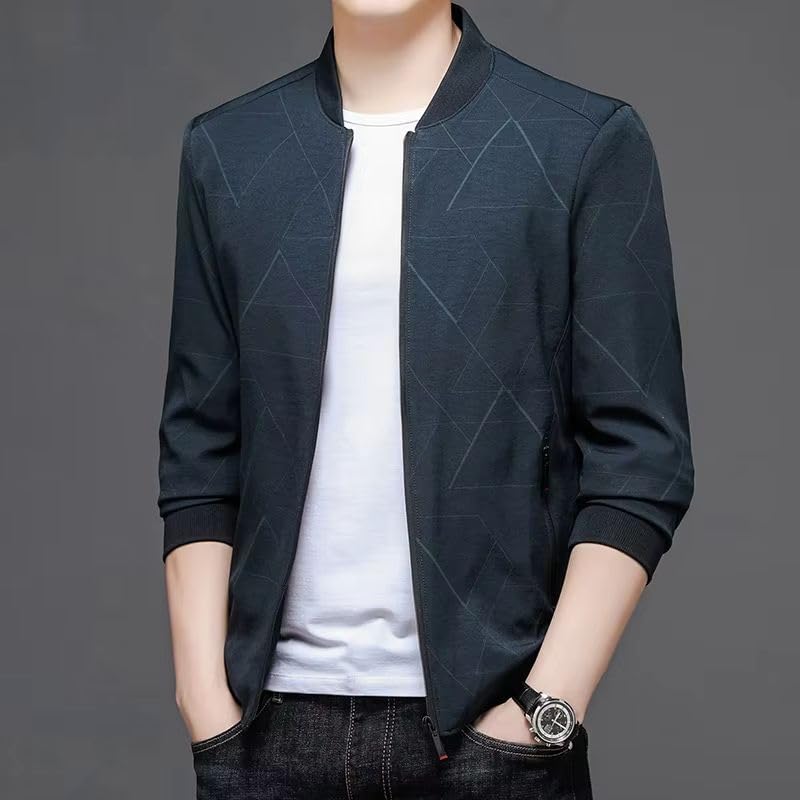 Men's Business Casual Zipper Jacket Stand-Up Collar Spring and Autumn2