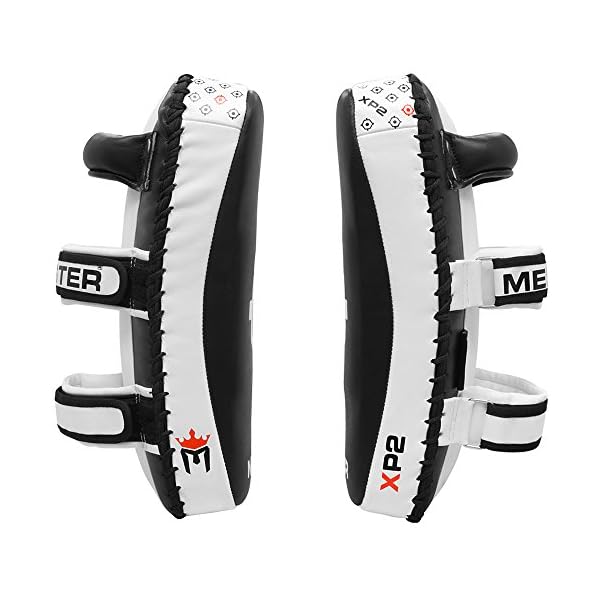 Meister-XP2-Professional-Curved-Thai-Pads-for-Kickboxing-MMA-X-Thick-Cowhide-Leather Meister XP2 Professional Curved Thai Pads for Kickboxing & MMA - X-Thick Cowhide Leather - Black - Pair (2 Pads)