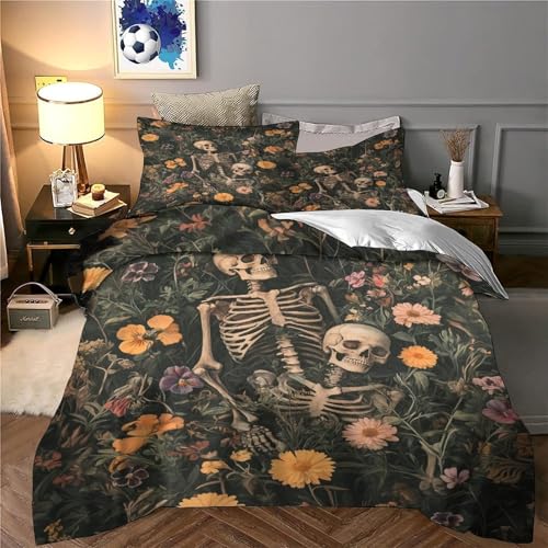 Housse de couette skateur squelette king 220x240 parure de lit microfibre