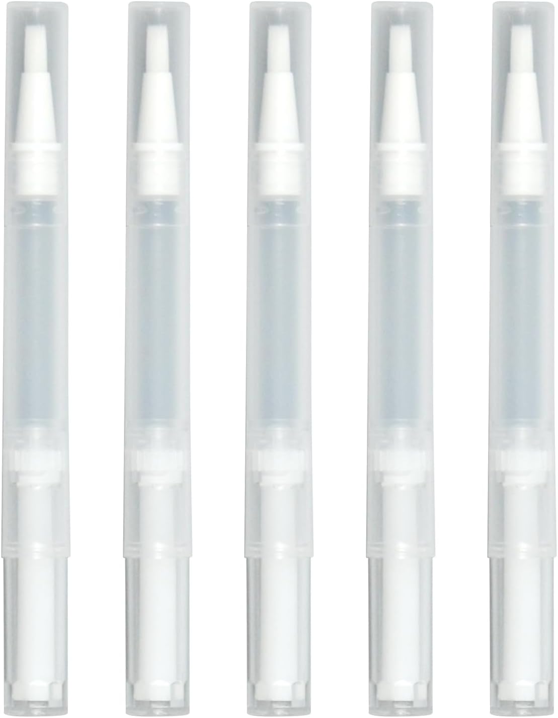 5 Pcs 3ml Travel Size Empty Cuticle Oil Pen, Leak-Proof Twist Pens with Brush Tip, Disposable Lip Gloss Wand DIY Nail Care Kit for Salon & On-the-Go (5 Pcs - 3ml)