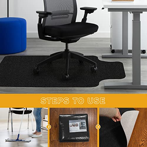 Hardwood/Tile Floor Chair Mat,Rolling Chair Mat,Protects Floors,Suitable For Home,Work,Game,Non-Slip Not Stuck Wheel,Easy To Clean,With Lip,Black(48"X36") #TOP5