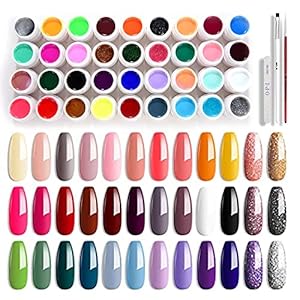Gel Nagellack Comozon UV Gel Nagelgel Farbgel Für Gelnäge Farben Nagel Gel Farben Set Für NäGel Gel Nail Polish Farbgel GelnäGel Set AnfäNger 36 Farben Glitzer UV Gel Farbgel Für Nail Art Nagel Design