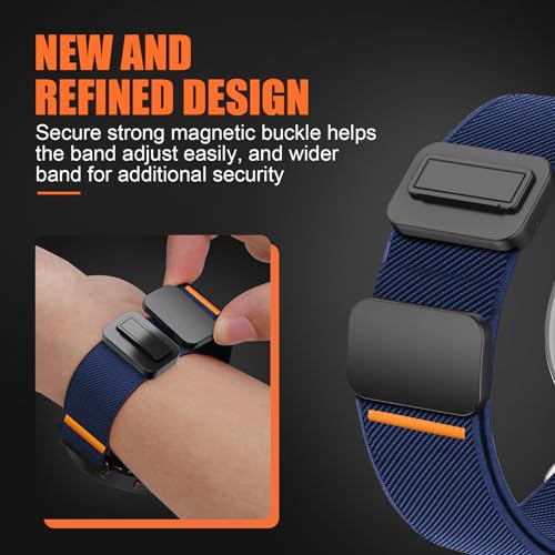Image of Magnetic Elastic Bands Compatible for Samsung Galaxy Watch 8 Band 40mm 44mm /Galaxy Watch 8 Classic 46mm,Soft Fabric Strap Stretchy Nylon Sport Wristband for Galaxy Watch 8 /Classic for Men Women