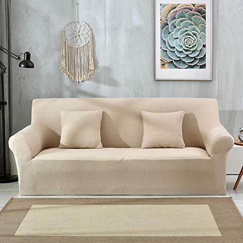 Housse de canapé extensible imperméable 3 places beige