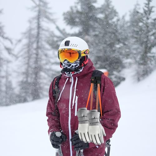 Image of BOXOB 4pcs Ski Glove Leashes, 12.3x10 Inch Glove Straps Reflective Wrist Leashes Handcuffs Adjustable Non Lost Wrist Straps