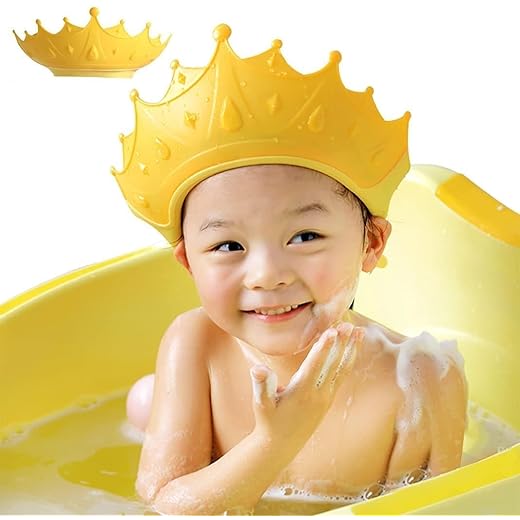 Baby Shower Cap - Adjustable Silicone Crown, Large