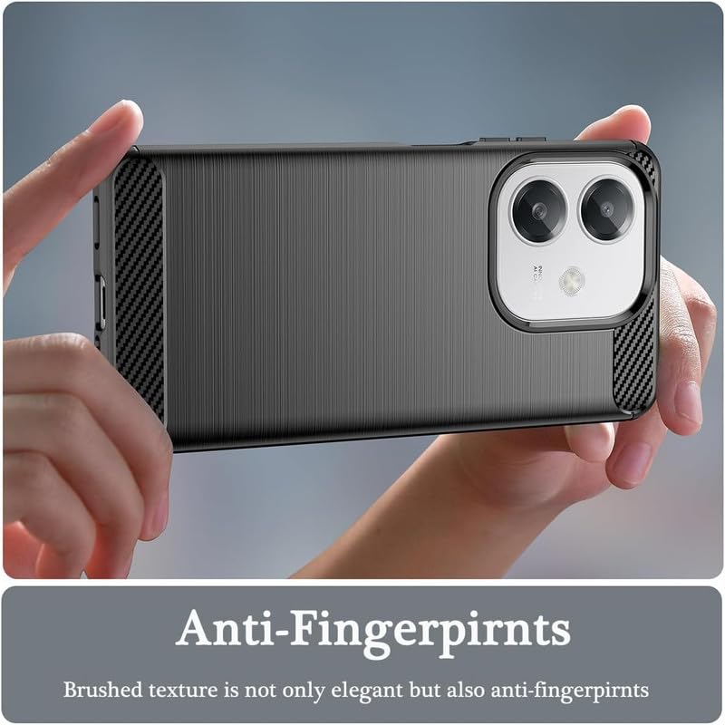 Image of NPRC Hybrid Ultra Slim Protective Case TPU Non-Slip Carbon Fiber Texture Shockproof Case Cover for Oppo A3X - Black