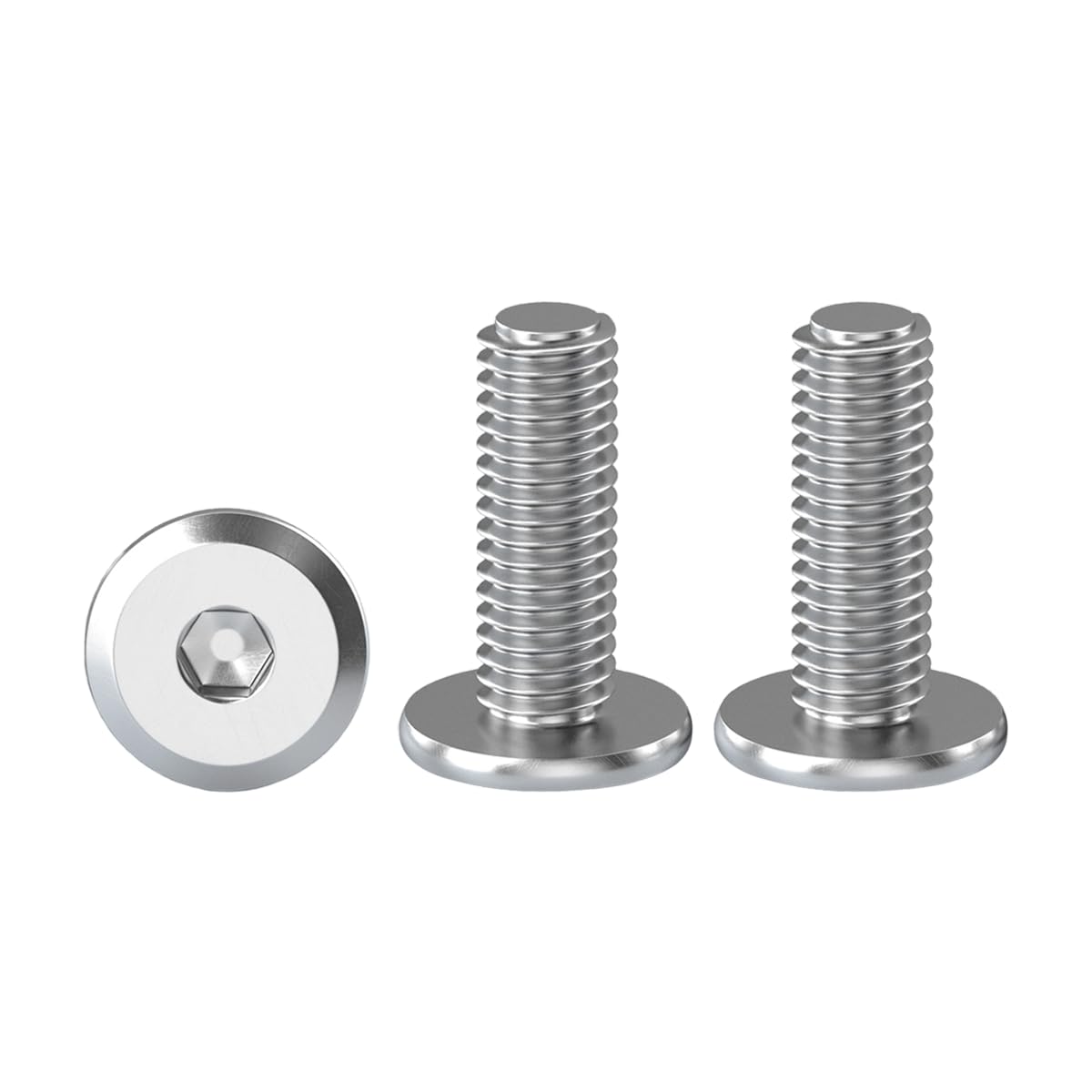 XRXYMQ 11 stuks M8 schroeven M8 x 45 mm platte kopschroeven roestvrij staal A2 V2A lenskopschroeven binnenzeskant roestvrijstalen schroeven voor huishoudelijke apparaten bouw industriële machines met