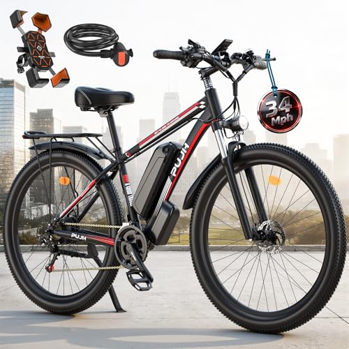 PUJH 2000W Electric Bike for Adults 48V 17.5Ah Battery, 29'' Fast Ebike, up to 80 Miles, Front...