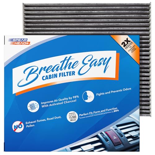 Image of Spearhead Odor Defense Breathe Easy Cabin Filter | Fits 06-07 Azera, 07-09 Santa Fe, 06-09 Sonata, 22-25 Carnival, 07-10 Optima Like OEM | Up to 25% Longer Lasting w /Activated Carbon (BE-381)