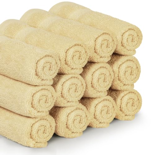 Utopia Towels, Luxus-Waschlappen 33 x 33 cm, 12er Pack champagnerfarben – Ansicht 6