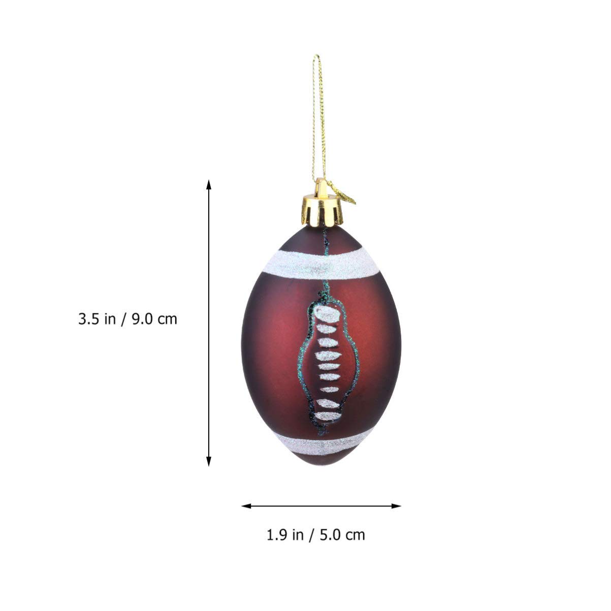 Toddmomy Ornamento 6Pcs Adornos de Bolas de Navidad Adornos Irrompibles para La Decoración del Banquete de Boda Navide?o 9Cm (Rugby) Colgantes