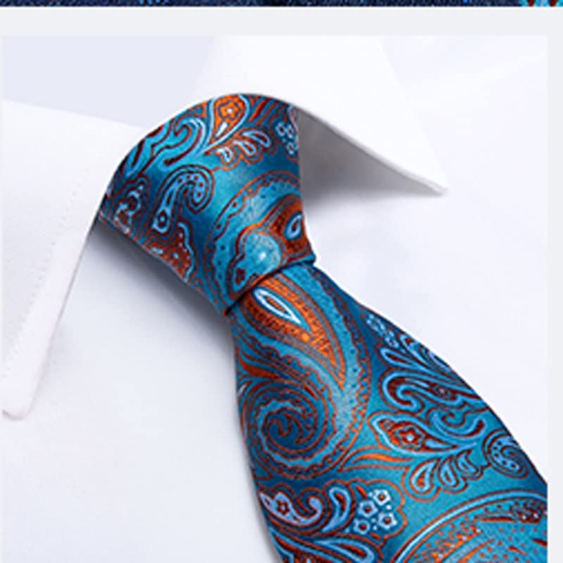Corbata para traje con pañuelo y gemelos diseño boda miniatura 3