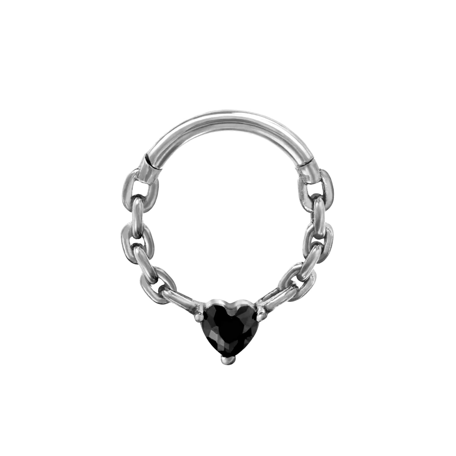 ALACLO Chain Septum Rings 16G 8mm/10mm, 316L Surgical Steel Nose Ring Hoop, Cartilage Helix Daith Earrings Piercing Jewelry for Women Men