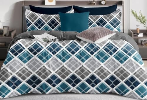 Image of The Royal King Collection 350 TC King Size Bedsheet with 2 King Size Pillow Covers| Beautiful Designer Flat Sheet | Luxury Soft Sheet (3pcs Set) |108x108 inches. (Multicolor-6613)