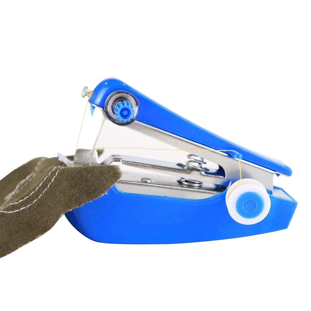 Macchina da Cucire Multifunzione Portatile Cordless Mini Macchina da Cucire Portatile Ricamo Macchina da Cucire Abbigliamento Tessuto (Colore : Blu) (Blu)