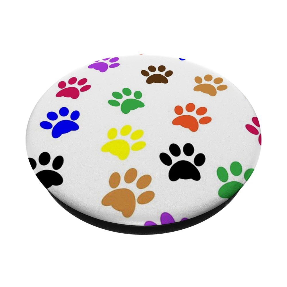 PopSockets Animal Puppy Paw Print Dog Love Black PopSocket Pop - View #7