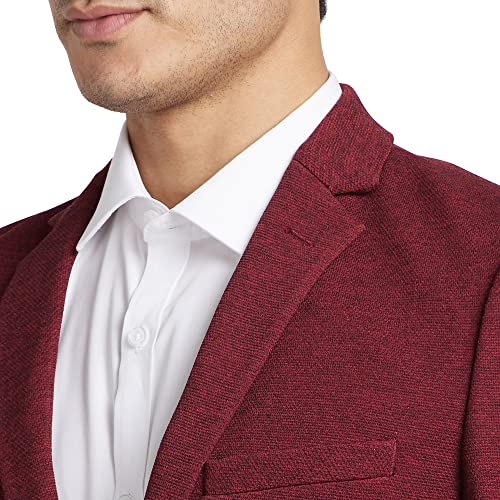 Image of Parx Men's Urban Fit Pure Terylene Notch Lapel Print Pattern Full Sleeve Casual Blazer