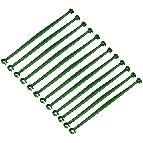 Yardwe 12PCS Plastic Stake Arms for Tomato Cage Support, Expandable Trellis Connectors for Any 11mm Diameter Plant Stakes, 2 Buckle Climbing Plants Stakes Arm (11mm x 30cm)