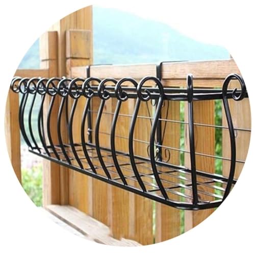 Este Soporte Colgante de Hierro Forjado para barandillas, Expositor de Plantas Que Ahorra Espacio para macetas y jardineras, Estante de jardín para balcón Exterior