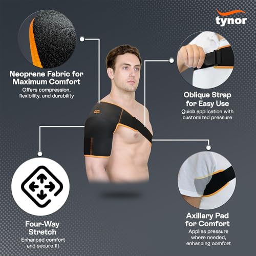 Image of Tynor Shoulder Support Double Lock (Neo), Black, Plus, 1 Unit