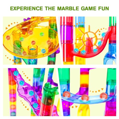 image for Meland Marble Run - 132Pcs Marble Maze Game Building Toy for Kid, Marb