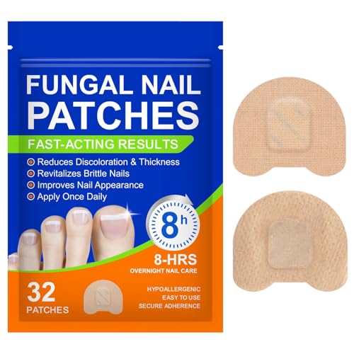 Tratamiento Hongos Uñas Pies, Fungal Nail Patches, Parches Antihongos, Antihongos Uñas Pies, Repara las Uñas Dañadas, Reduce la Decoloración y el Engrosamiento, y es Suave y no Irritante, 32 Piezas