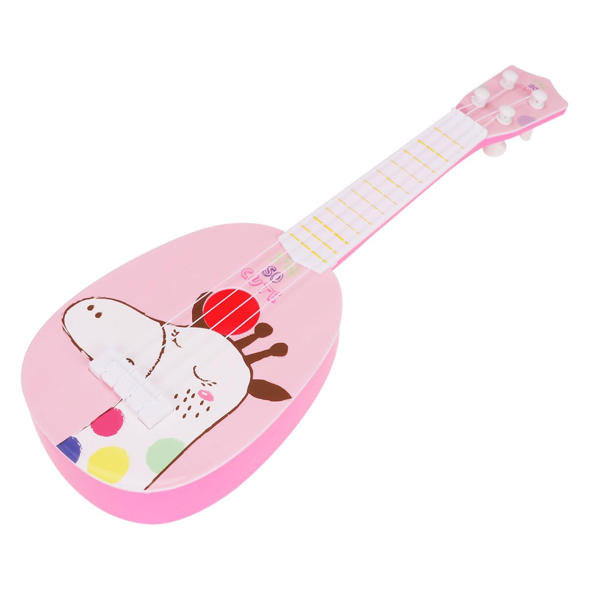 BIUDECO 1 Pieza 4 Cuerdas Mini Guitarra De Juguete Guitarra Acustica Antigua Miniguitarra Acustica Guitarra De Juguete Electronica Musical Antiguo Rosa Tocar El Piano Niño