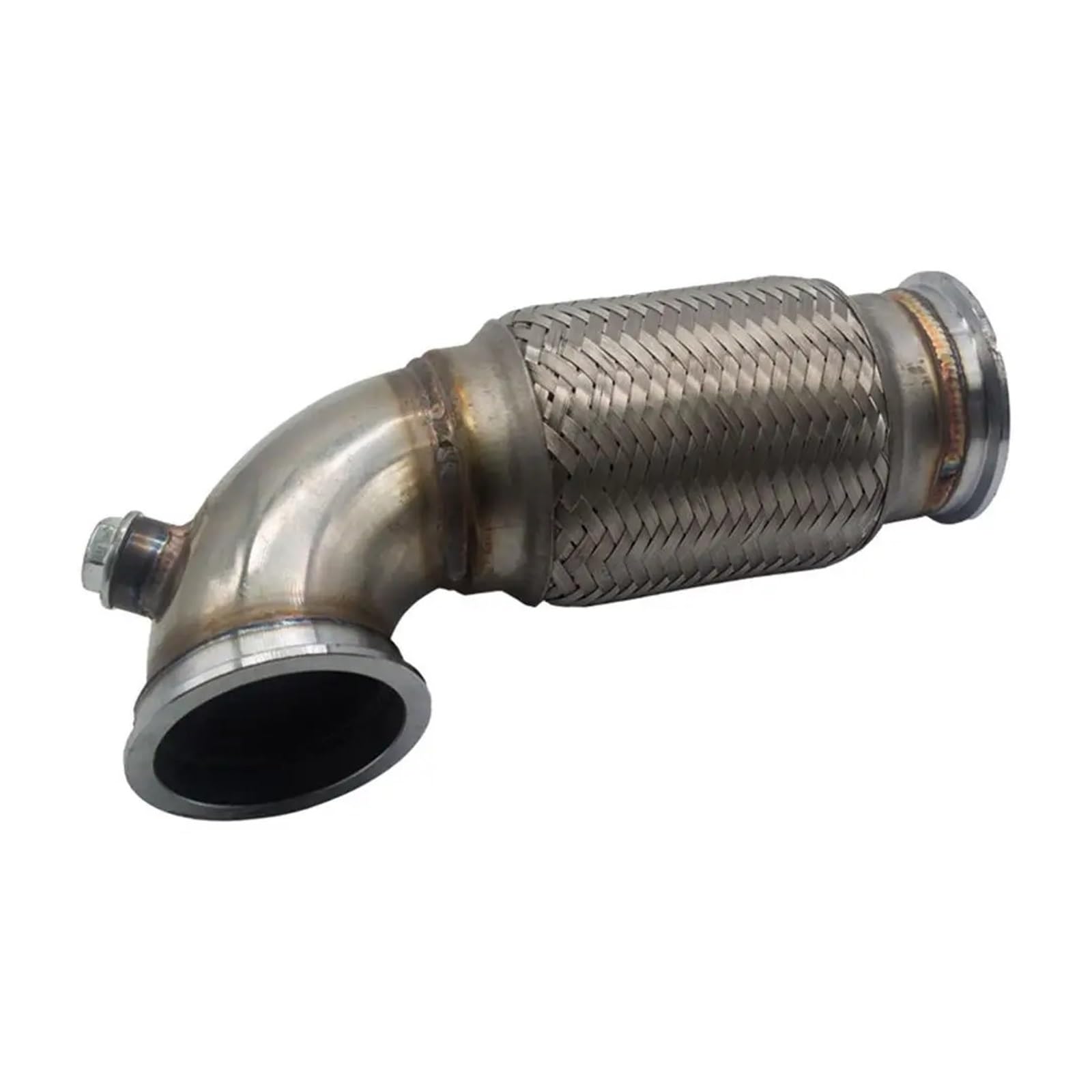 Tubo Scarico Punta Silenziatore SCARICO A GOMITO A 90 GRADI IN ACCIAIO INOSSIDABILE CON FASCIA A V DA 3" Per Downpipe T3/T4 T04E Basso