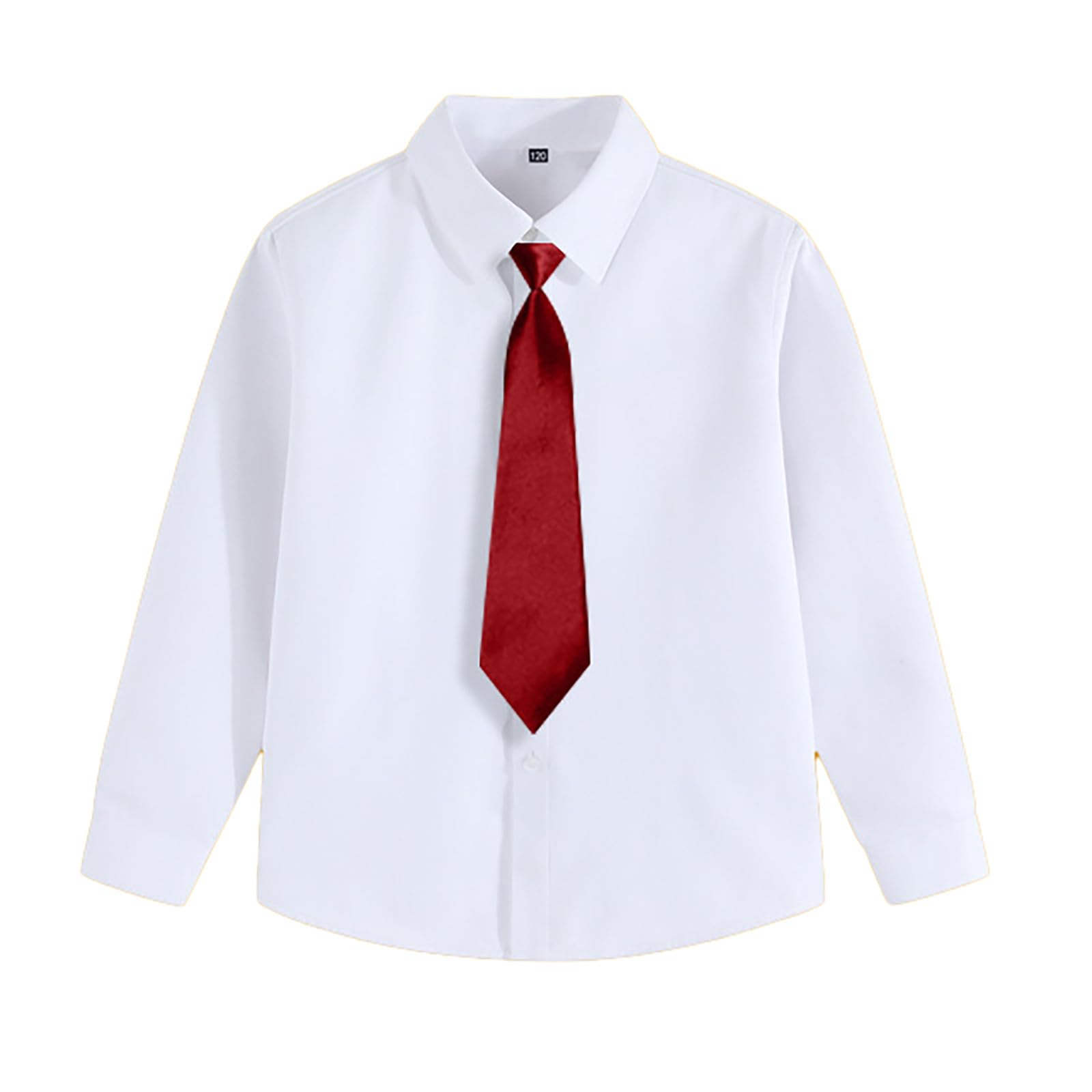 WWricotta Chemise habillée Blanche garçon - Manches Longues, Classique, pour cérémonie