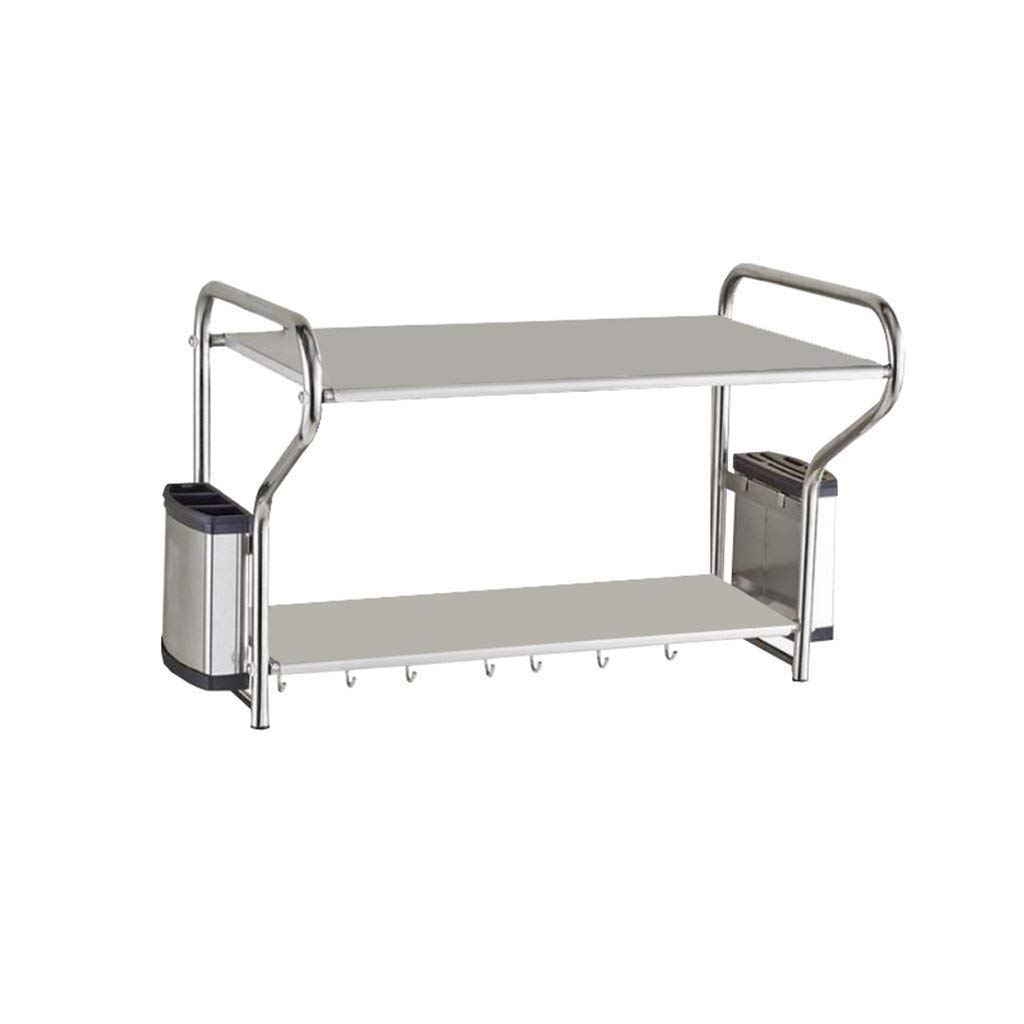 OWOHYG Stainless Steel Microwave Rack,2-Tier Wall-Mounted Kitchen Shelf For Spices*Utens,Space-Saving,* Stylish Storage Solution.