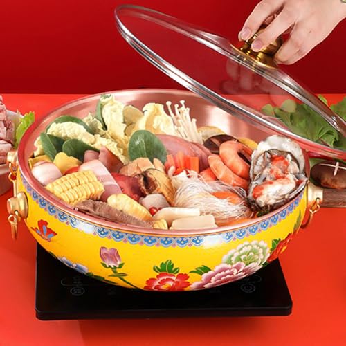 Olla Hot Pot de cobre chino cloisonné 30cm miniatura 3