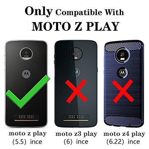 Yiakeng For Moto Z Play Droid Case, Shockproof Impact Protection Tough Rugged Dual Layer Protective Case Cover With Kickstand For Motorola Moto Z Play Droid (Red) #TOP1