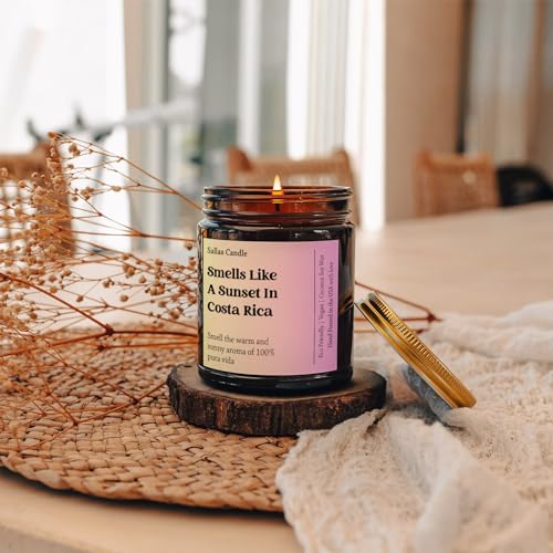 Smells Like A Sunset in Costa Rica Soy Wax Candle, Costa Rica Gift, Costa Rica Souvenir, Moving to Costa Rica, Eco Friendly 4Oz 9Oz Amber Candle 9 Scent Options