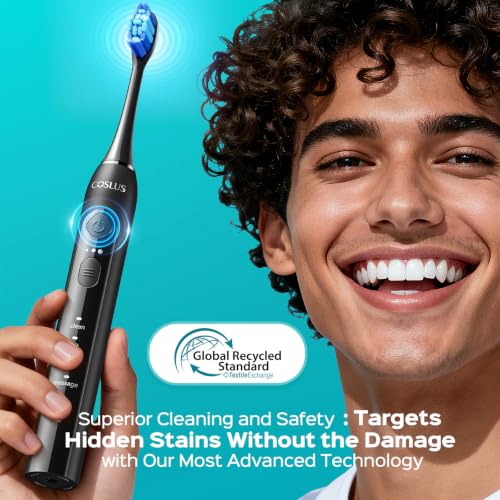 COSLUS C30 Electric Toothbrush for Adults Ultra Clean 1PC Black - image 7