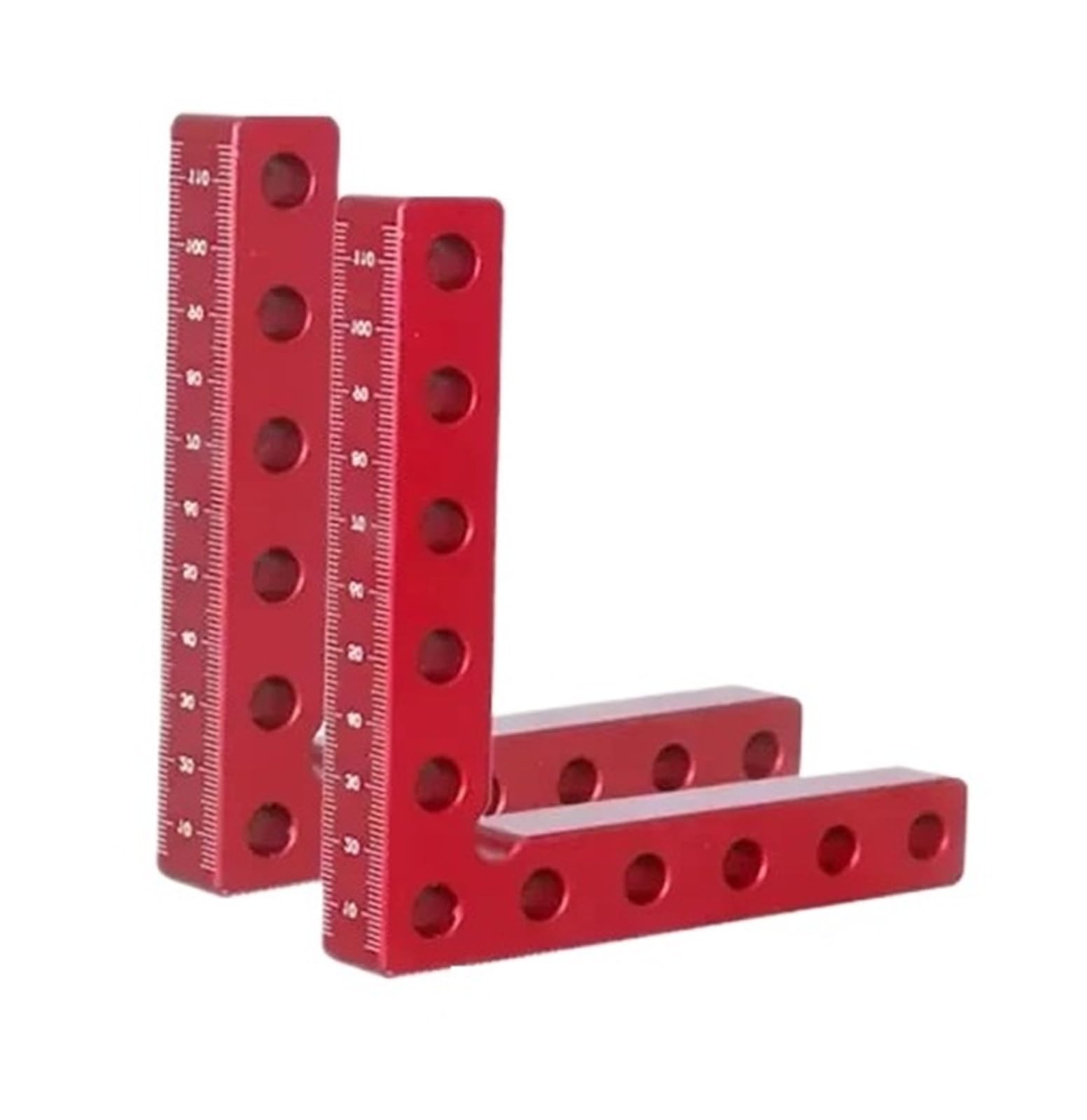 1 juego de abrazaderas de esquina de metal de aleación de aluminio de 90 grados para posicionamiento de carpintería, herramienta de mano fija de ángulo recto