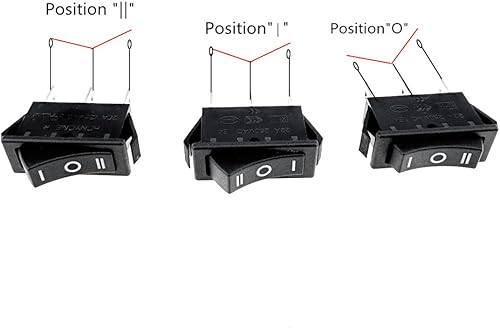 Miniatura 4 de uxcell SPDT 3P On/Off/On 3 Position Boat Rocker Switch Black AC 20A/125V 22A/250V