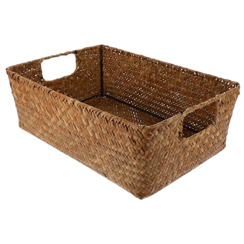 Panier de rangement bureau rectangulaire en algues pour style rétro - 2