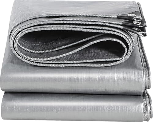 Lona Impermeable Exterior Toldo Reforzado PE 160 g/m² Protección contra UV,con Ojales de Acero Inoxidable para Leña,Muebles,Jardín,Piscinia,Vehículos
