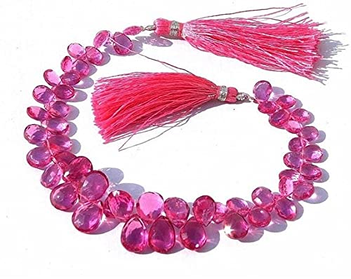 Rubelite Pink Quartz véritables facettées pour éviter les imitations de perles poires